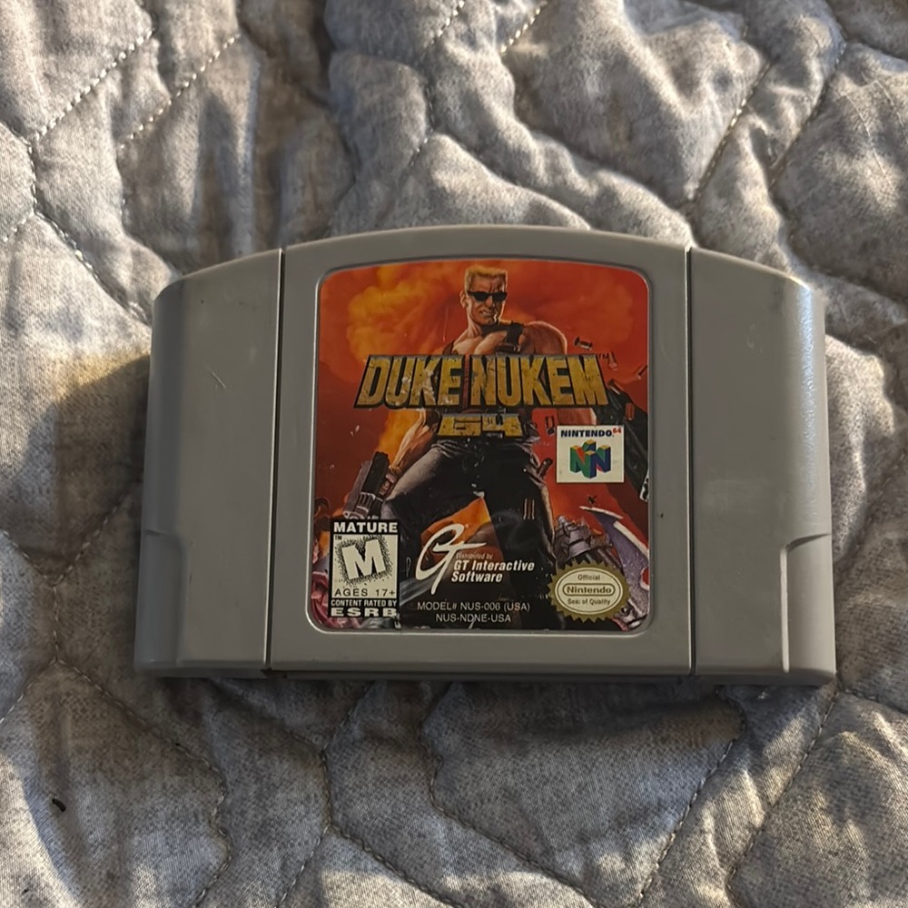 Nintendo Gray Duke Nukem 64 Game Cartridge